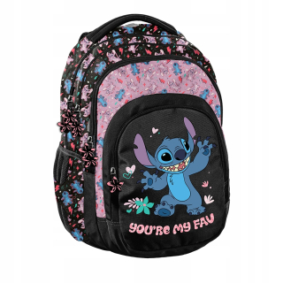 Viackomorový školský batoh Lilo and Stitch Paso čierny, Odtiene fialovej, Multicolor 19 l